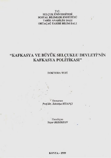 Kafkasya Ve Büyük Selçuklu Devleti ' Nin Kafkasya Politikası