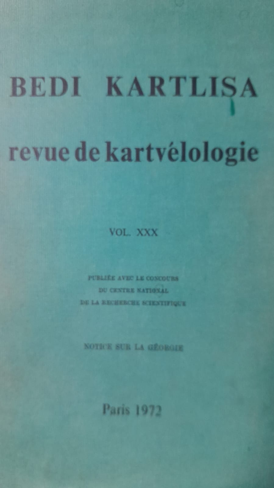 Revue de Kartvelologie Vol. XXX