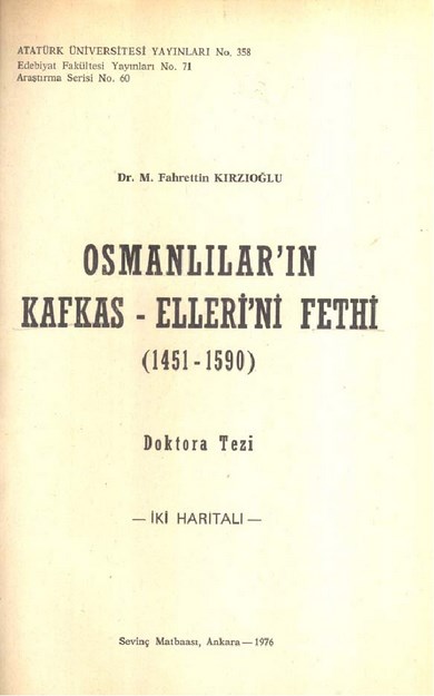 Osmanlıların Kafkas Ellerini Fethi  1451-1590