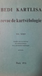 Revue de Kartvelologie Vol. XXXIV