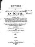 HISTOIRE SCIENTIFIQUE ET MILITAIRE DE L'EXPEDITION FRANCAISE EN EGYPTE