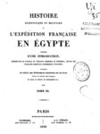 HISTOIRE SCIENTIFIQUE ET MILITAIRE DE L'EXPEDITION FRANCAISE EN EGYPTE